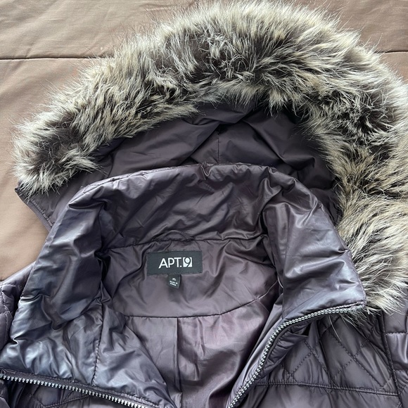 Apt. 9 Heavyweight Coat with hood, XL, Maroon - Picture 3 of 8